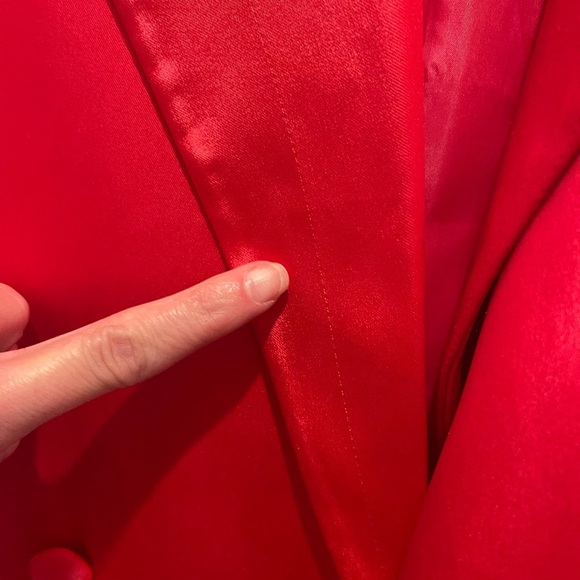 S’Edge Hot Pink Double-Breasted Satiny Silky Blazer with Notched Lapels size XS - Picture 8 of 11